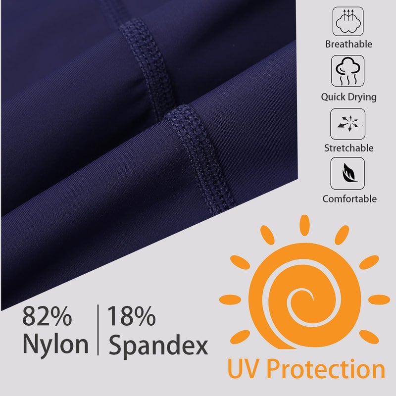 Ubestyle UPF 50+ High Waist Women's Swim Pants Swim Leggings Swimming Tights Long Swimwear Pants Sun Protective (Navy, XXL) - Image 5